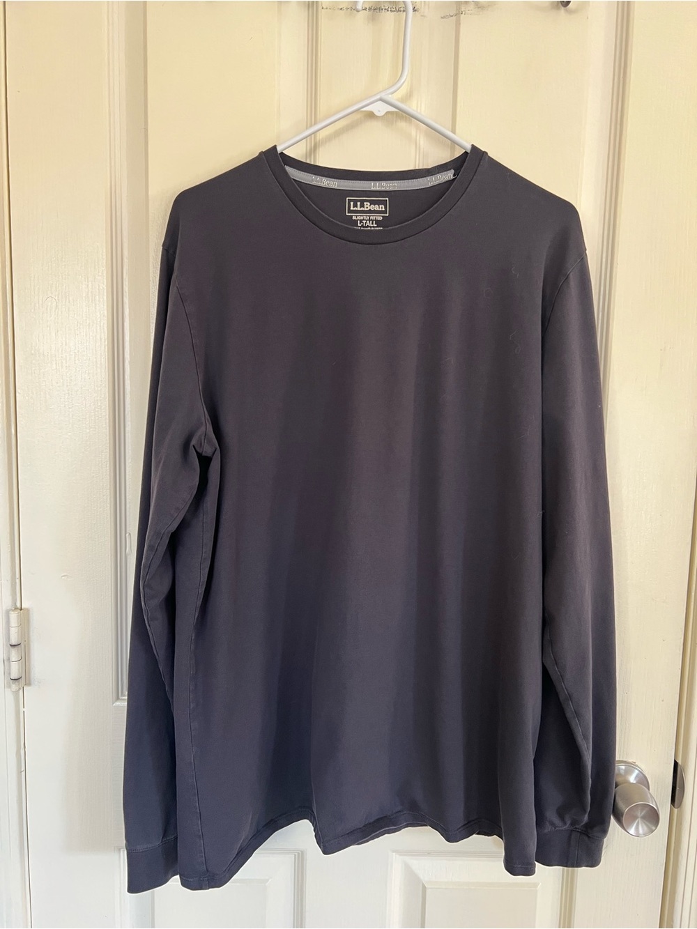L.L.Bean Men’s Large Tall Supima Cotton Stretch Long Sleeve Shirt Charcoal